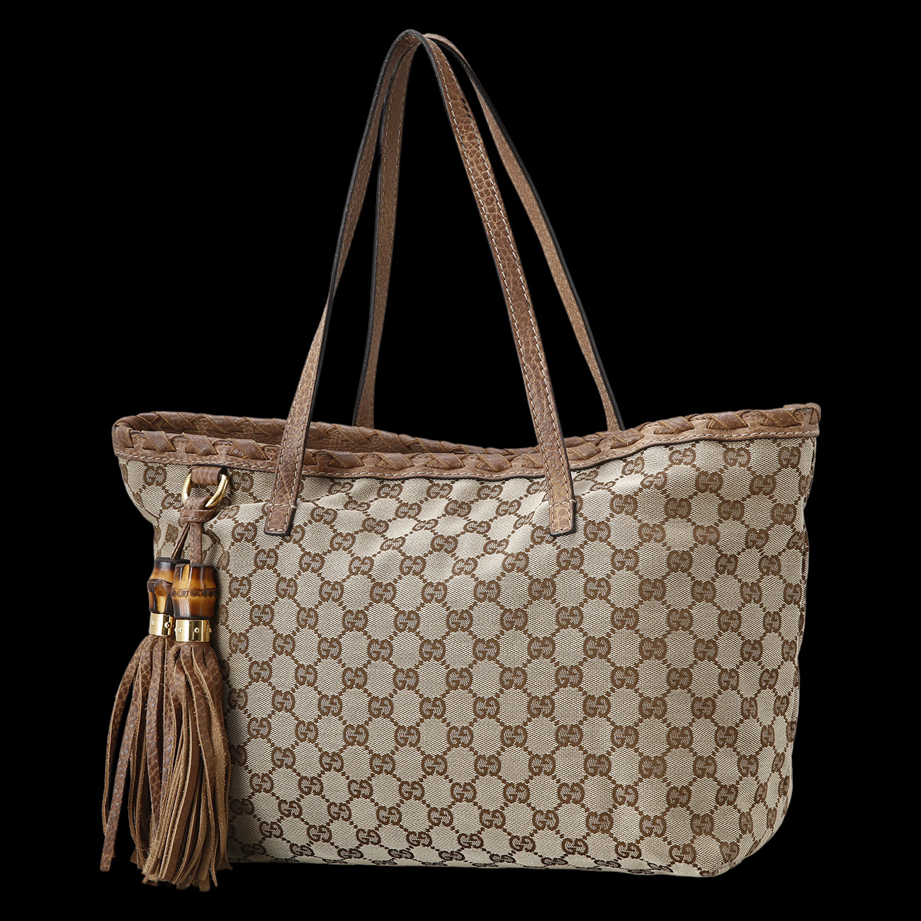 GUCCI(USED)구찌 218780 뱀부 테슬 숄더백
