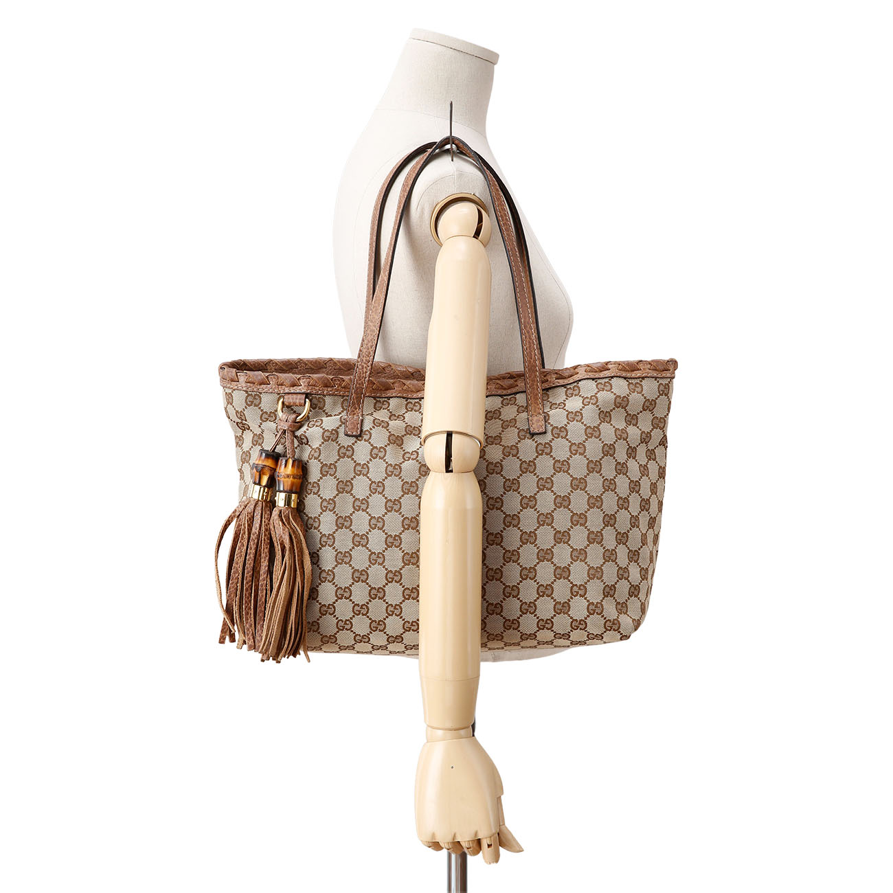 GUCCI(USED)구찌 218780 뱀부 테슬 숄더백