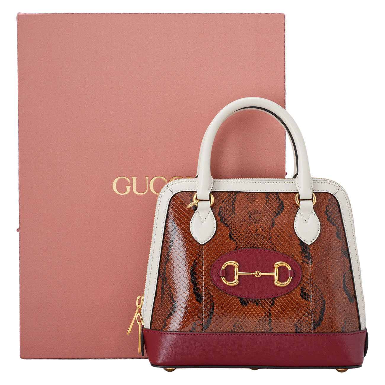GUCCI(USED)구찌 621220 파이톤 홀스빗 탑 핸들백