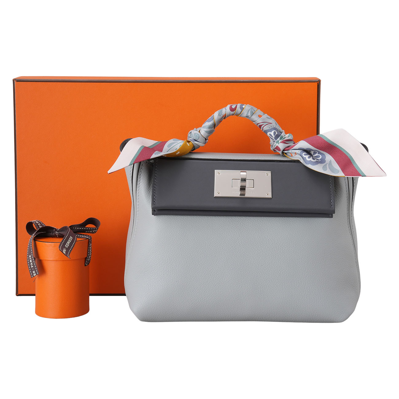 HERMES(NEW)에르메스 켈리 2424 블루그라시에 은장 & 트윌리 (새상품) NEW PRODUCT