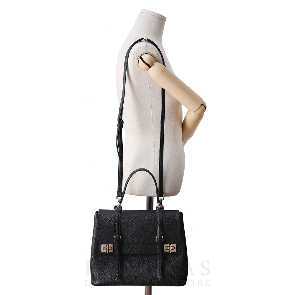 PRADA(USED)프라다 BN2821 사피아노 퀴르 플랩 토트백