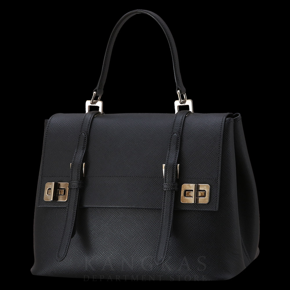 PRADA(USED)프라다 BN2821 사피아노 퀴르 플랩 토트백