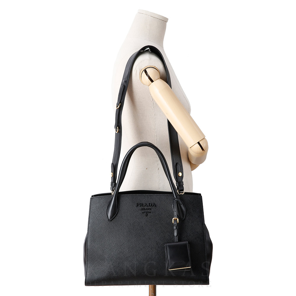PRADA(USED)프라다 1BA155 사피아노 모노크롬 토트백