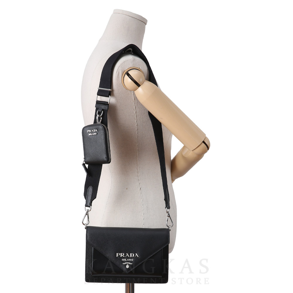 PRADA(USED)프라다 1BP020 사피아노 가죽 미니 엔벌로프 백