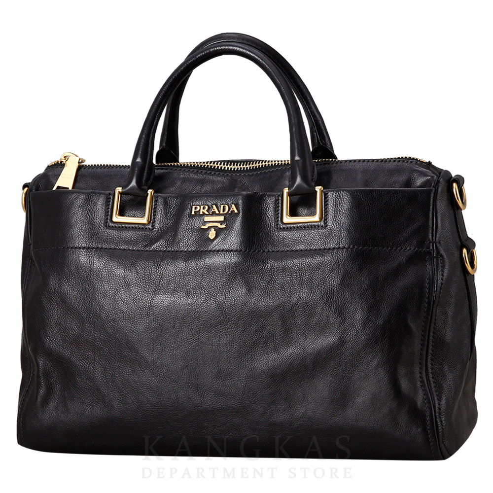 PRADA(USED)프라다 블랙 레더 토트겸 숄더백