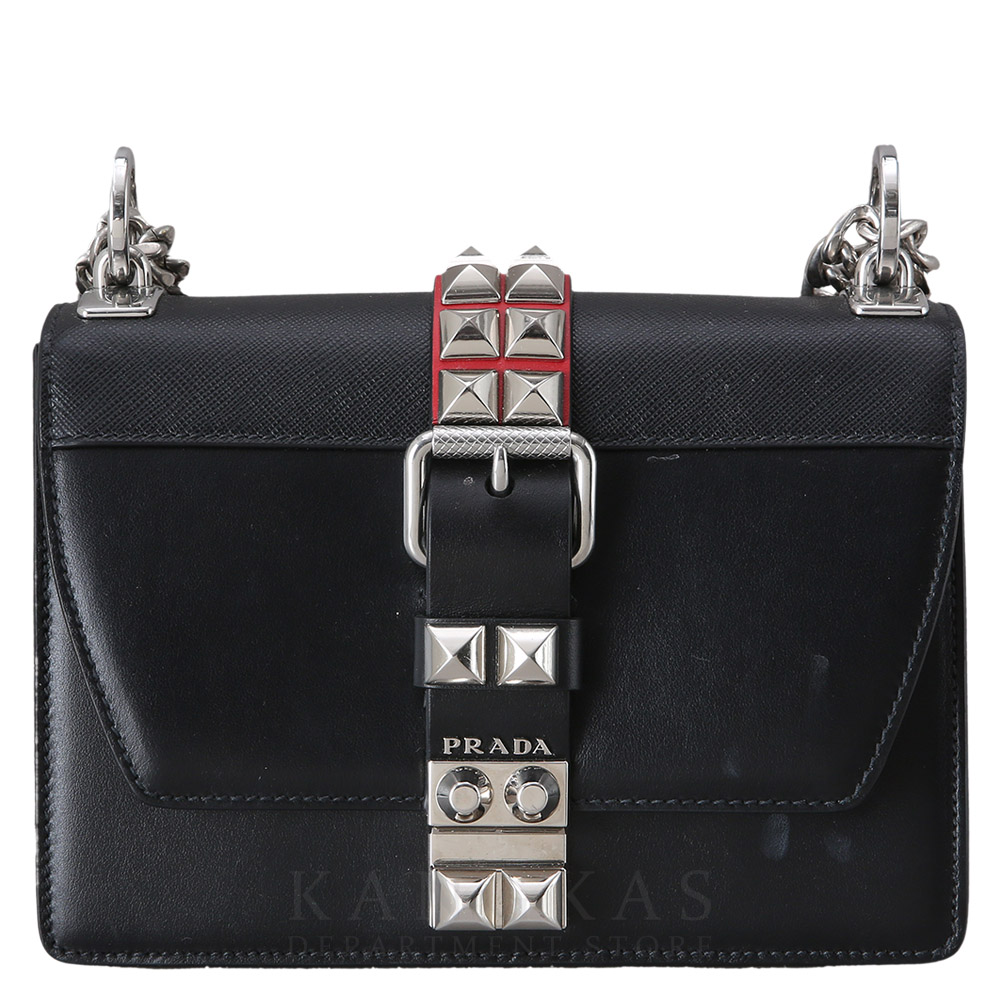 PRADA(USED)프라다 1BD171 시티 사피아노 스터드 체인 크로스백
