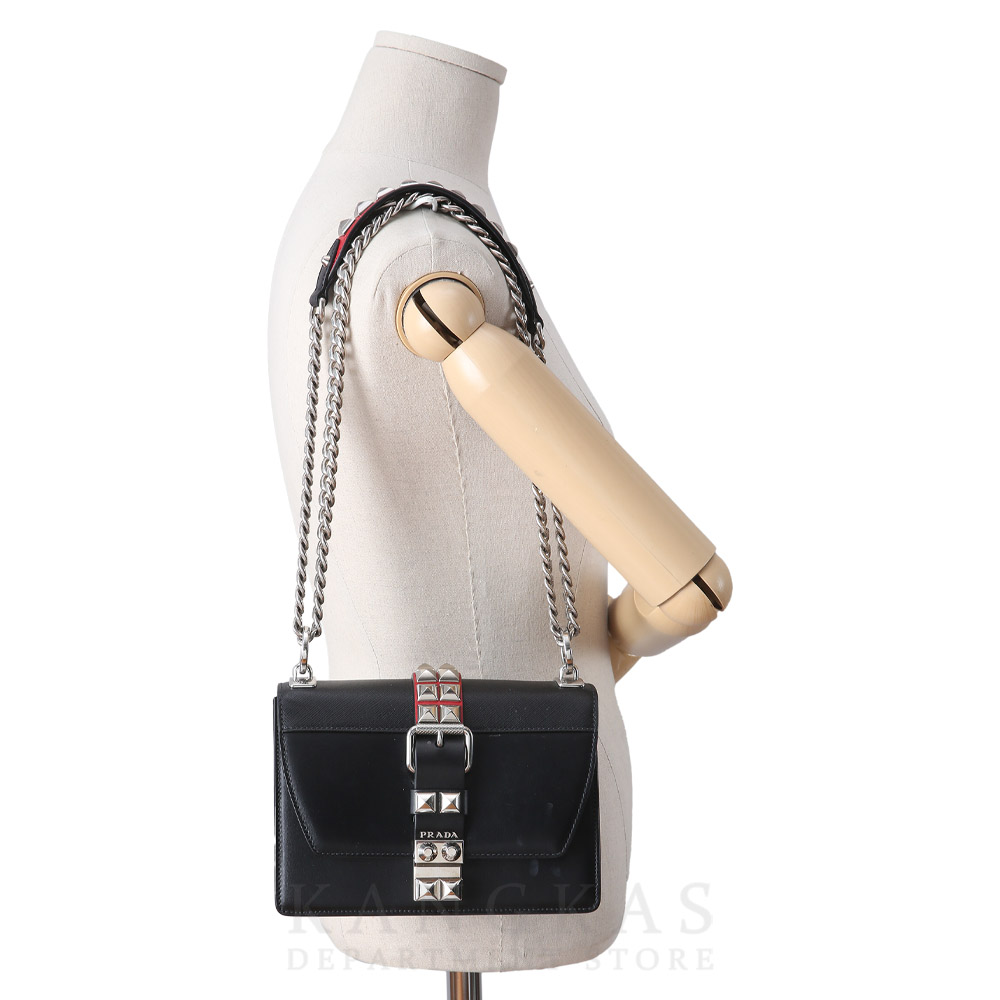 PRADA(USED)프라다 1BD171 시티 사피아노 스터드 체인 크로스백