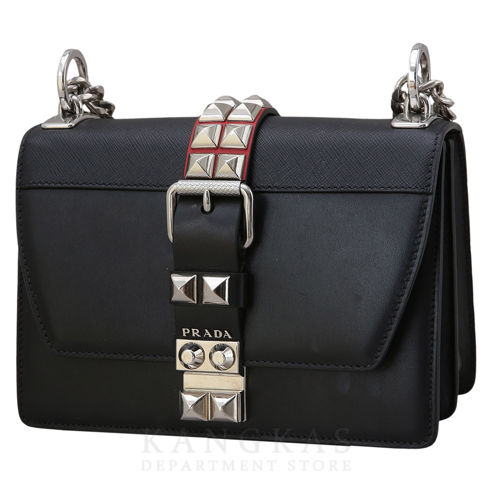 PRADA(USED)프라다 1BD171 시티 사피아노 스터드 체인 크로스백