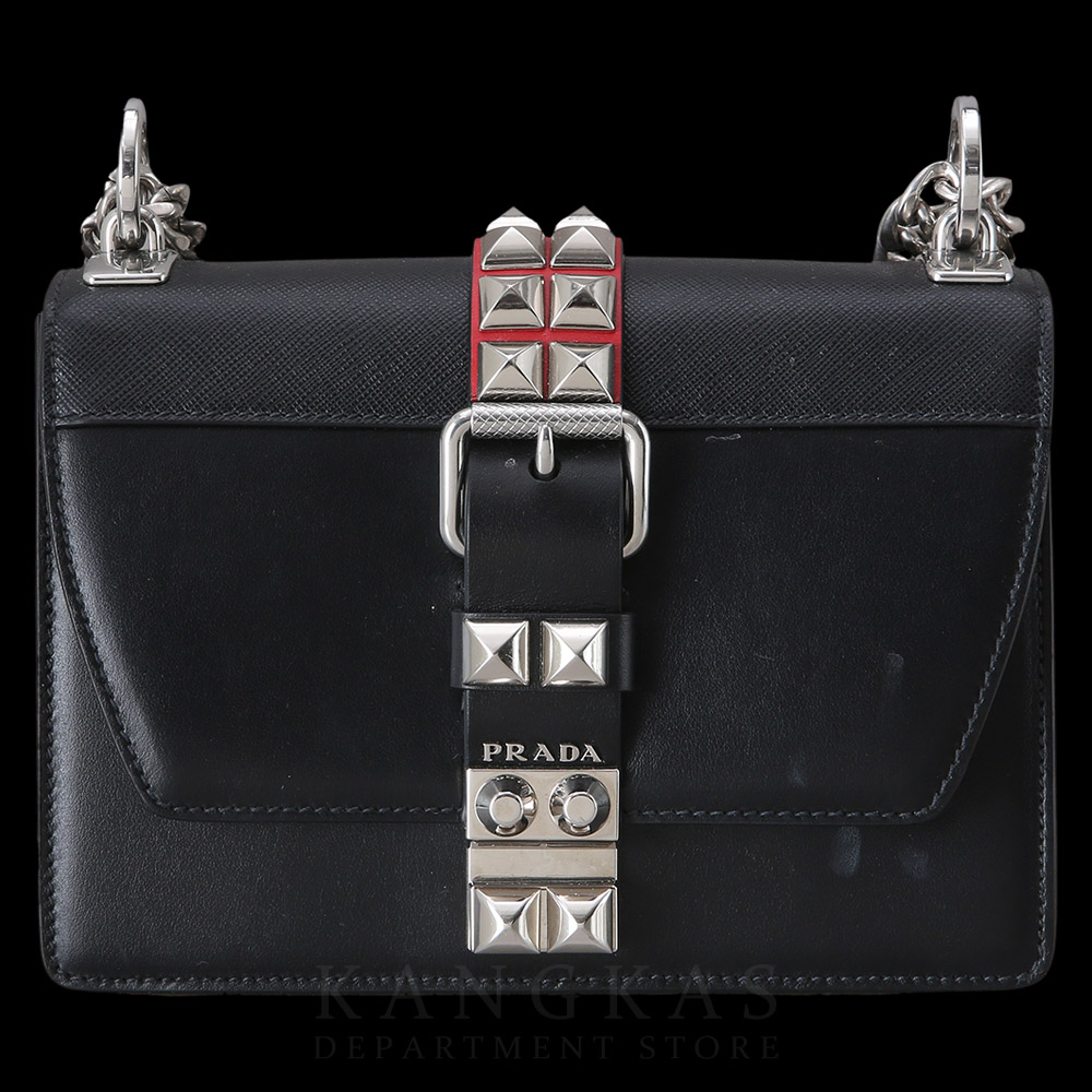 PRADA(USED)프라다 1BD171 시티 사피아노 스터드 체인 크로스백