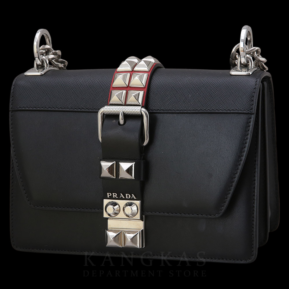 PRADA(USED)프라다 1BD171 시티 사피아노 스터드 체인 크로스백