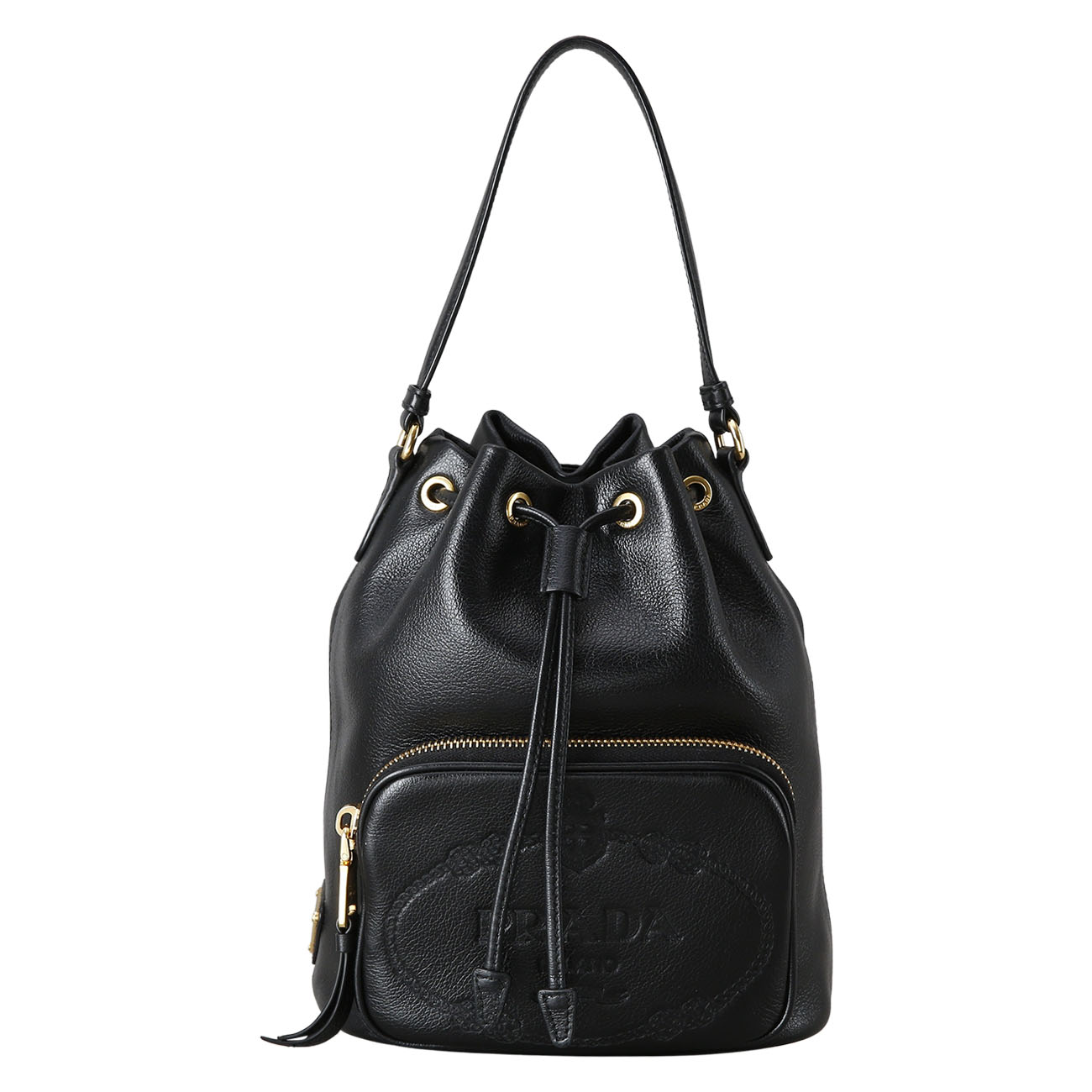 PRADA(USED)프라다 1BH038 레더 버킷백