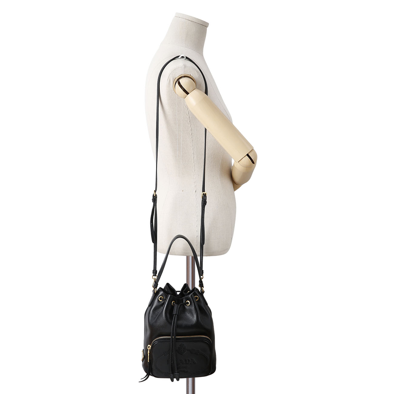 PRADA(USED)프라다 1BH038 레더 버킷백