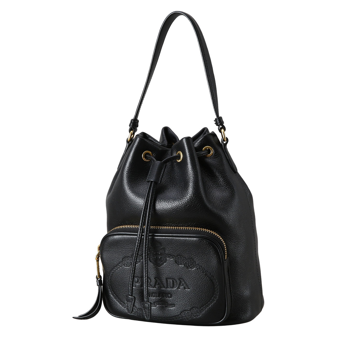 PRADA(USED)프라다 1BH038 레더 버킷백