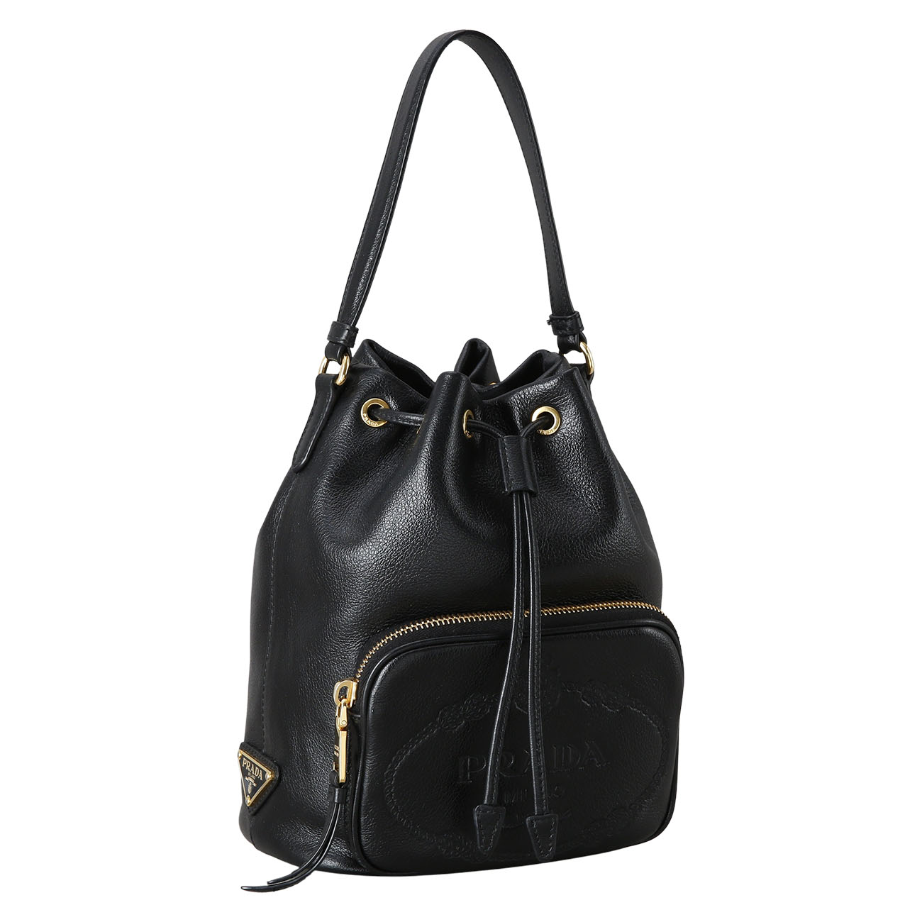 PRADA(USED)프라다 1BH038 레더 버킷백