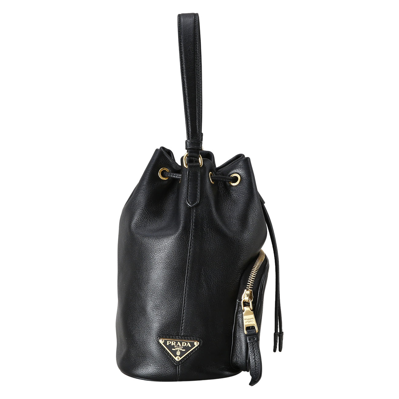 PRADA(USED)프라다 1BH038 레더 버킷백
