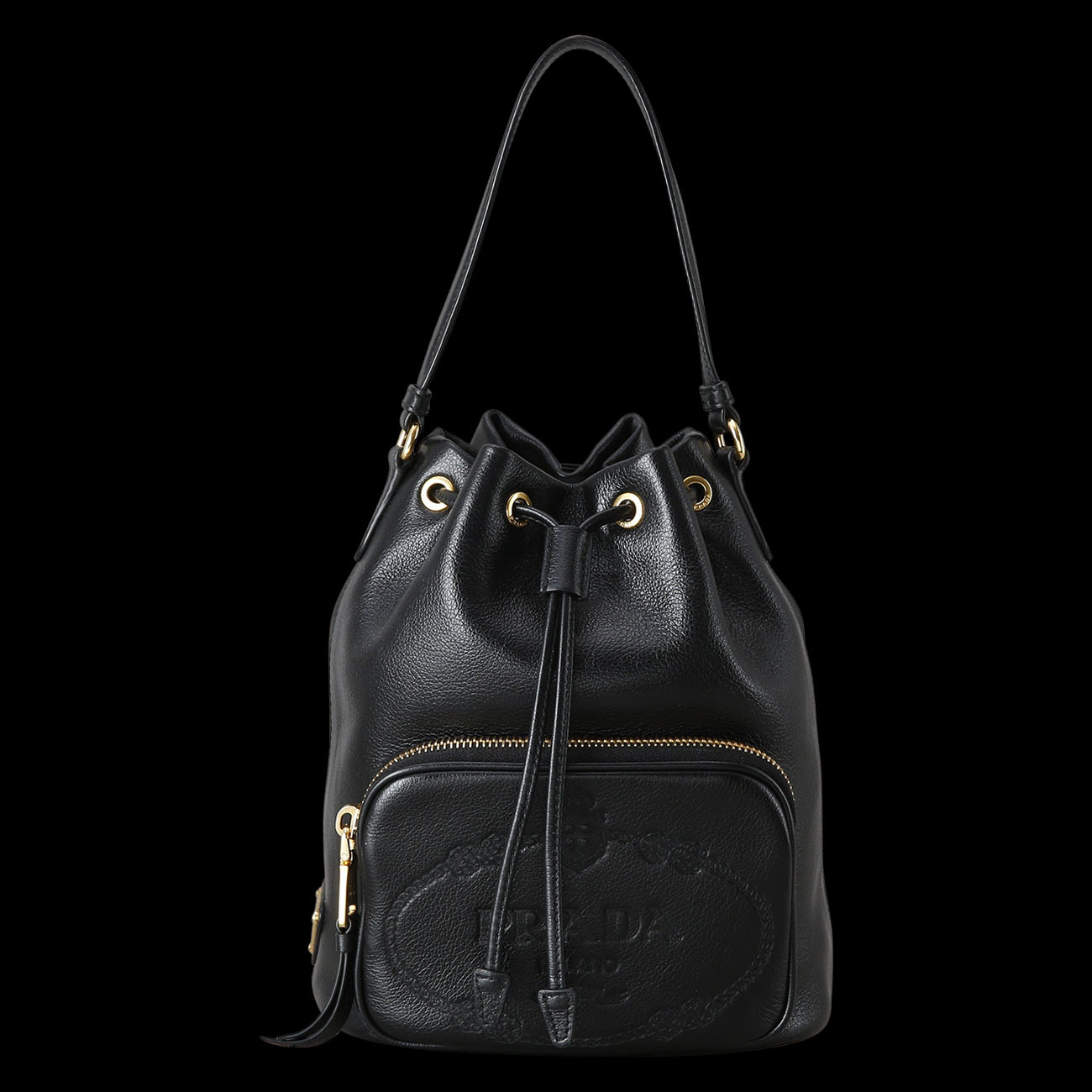 PRADA(USED)프라다 1BH038 레더 버킷백