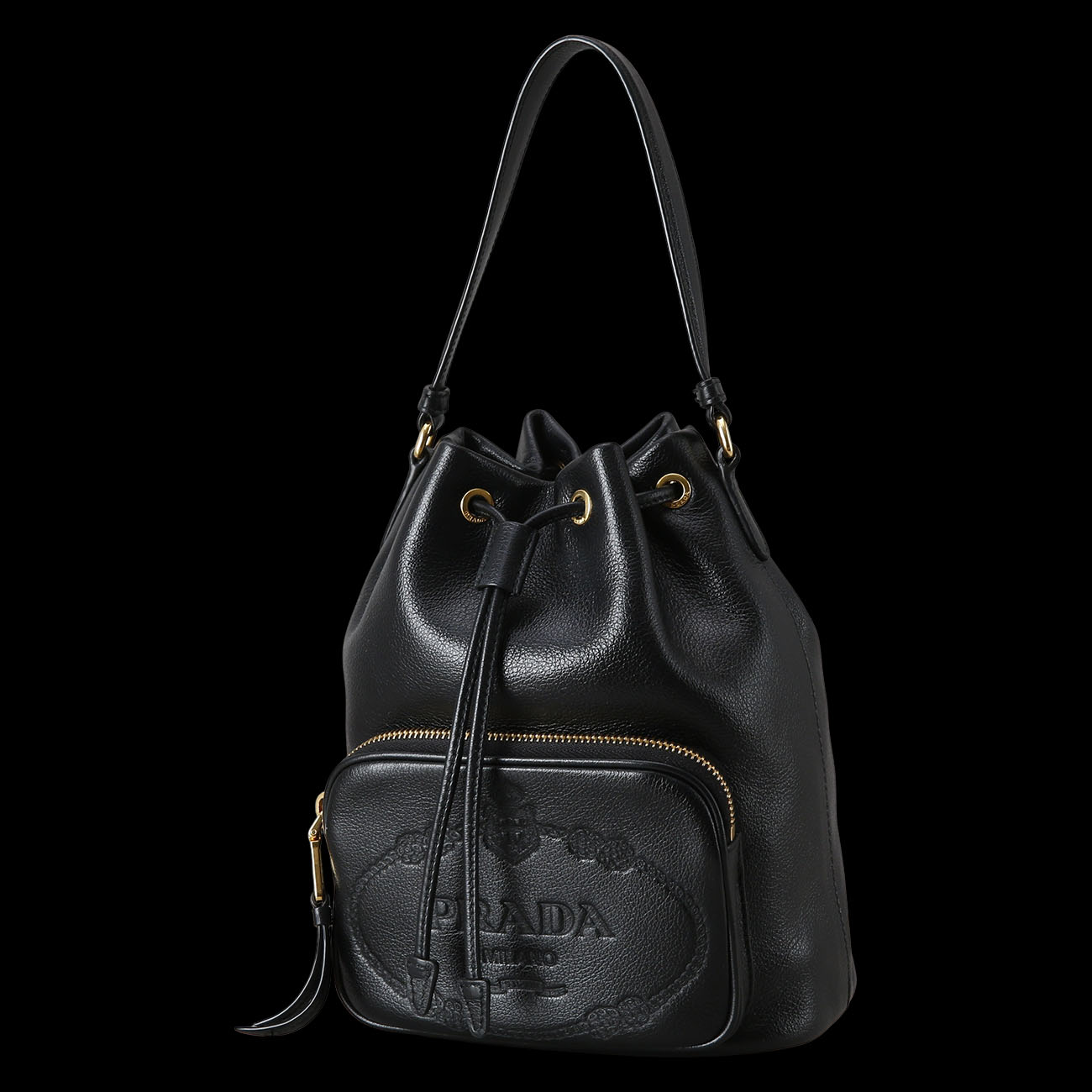 PRADA(USED)프라다 1BH038 레더 버킷백