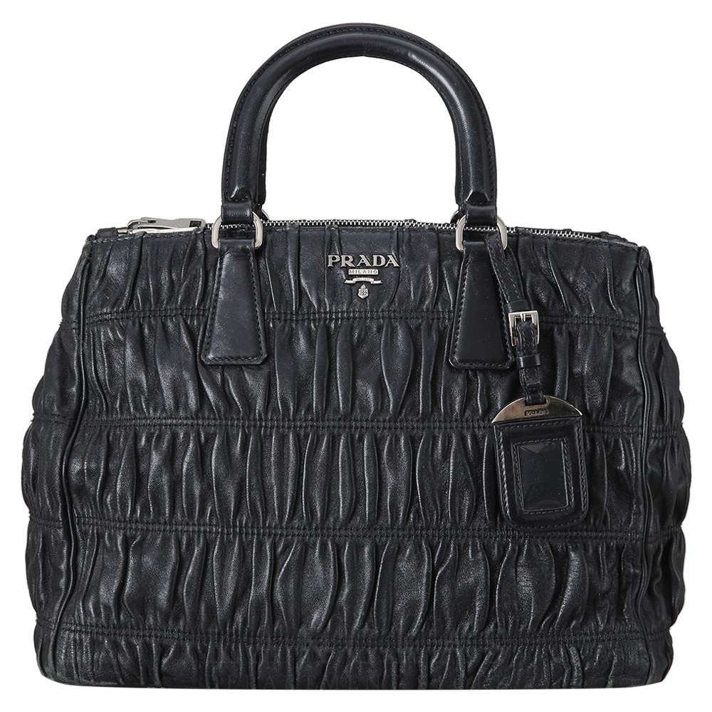 PRADA(USED)프라다 B2599L 레더 고프레 핸드백