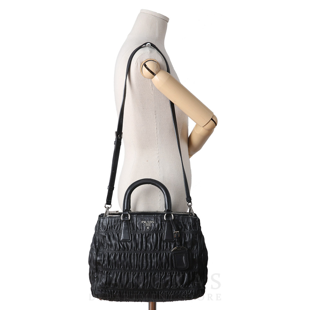 PRADA(USED)프라다 B2599L 레더 고프레 핸드백