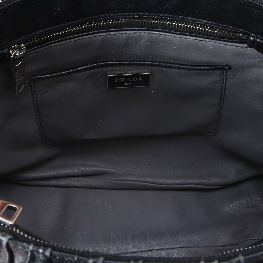 PRADA(USED)프라다 B2599L 레더 고프레 핸드백