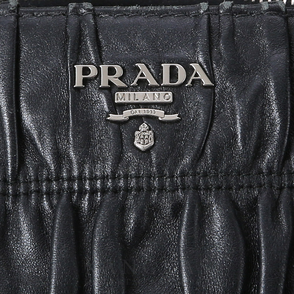 PRADA(USED)프라다 B2599L 레더 고프레 핸드백