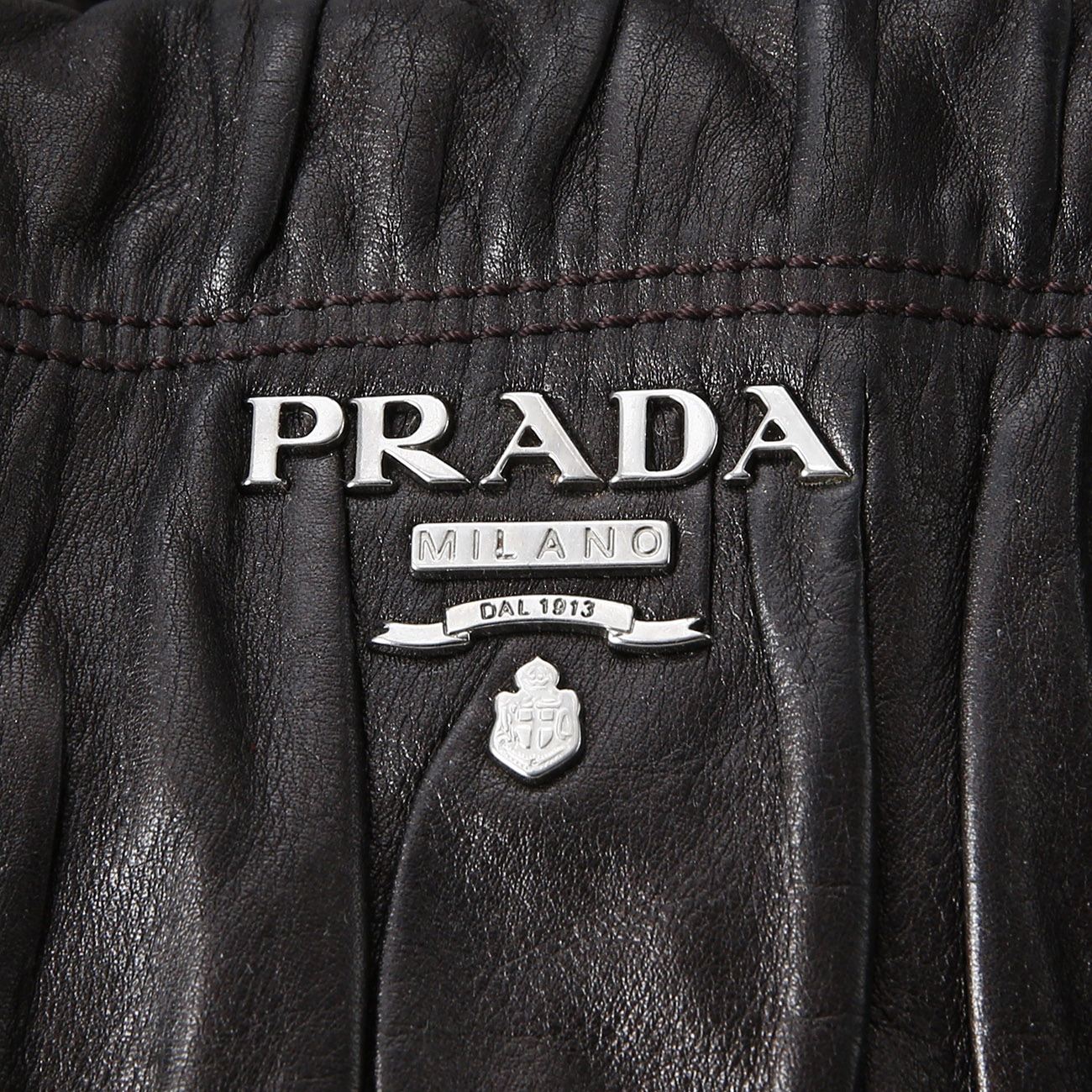 PRADA(USED)프라다 BN1407 레더 고프레 숄더백