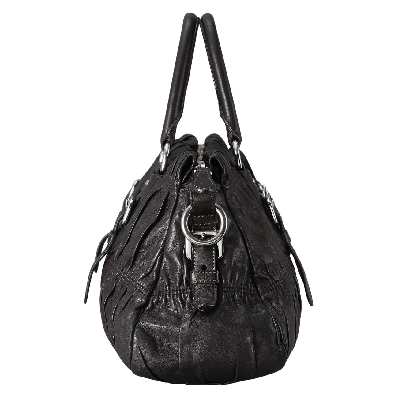PRADA(USED)프라다 BN1407 레더 고프레 숄더백