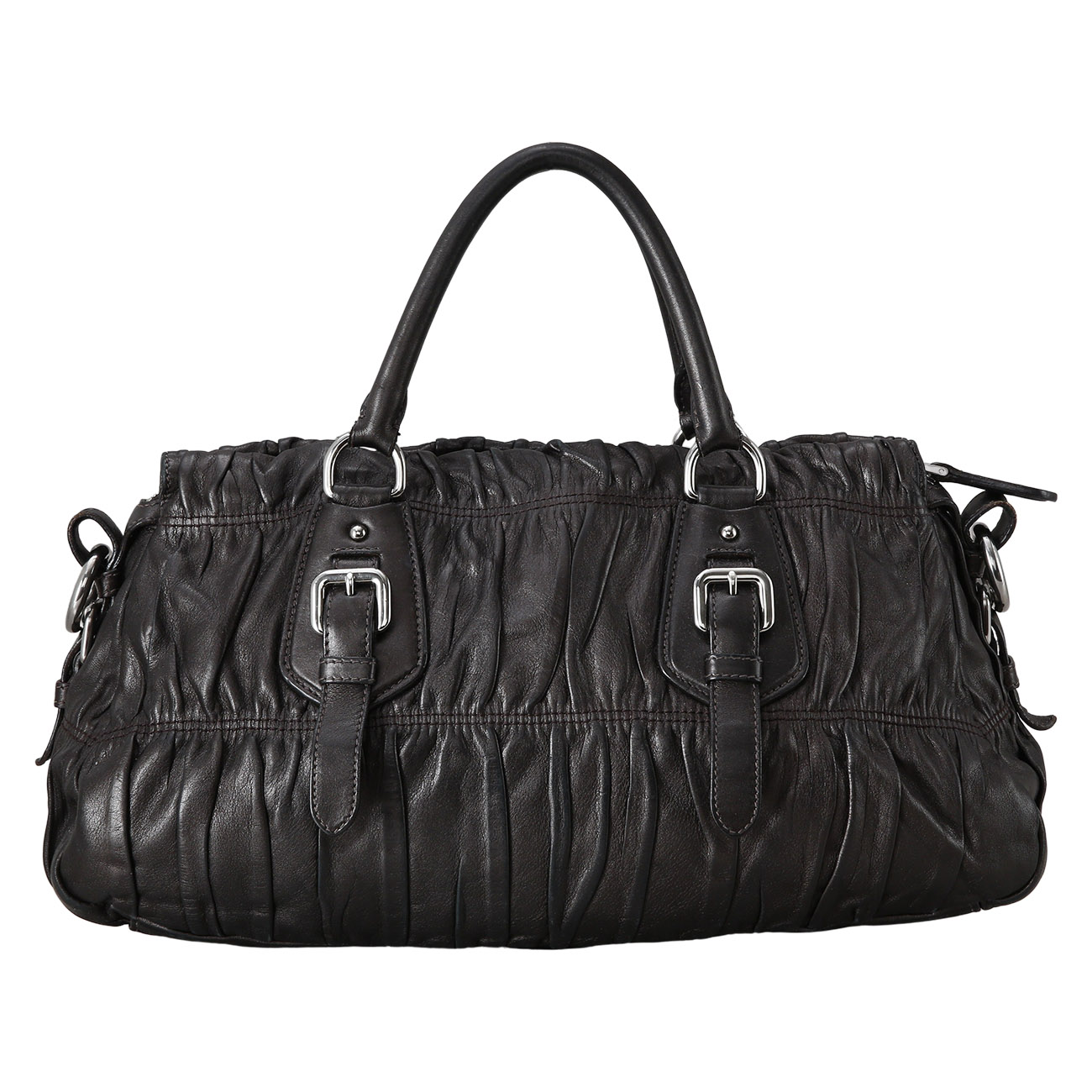 PRADA(USED)프라다 BN1407 레더 고프레 숄더백