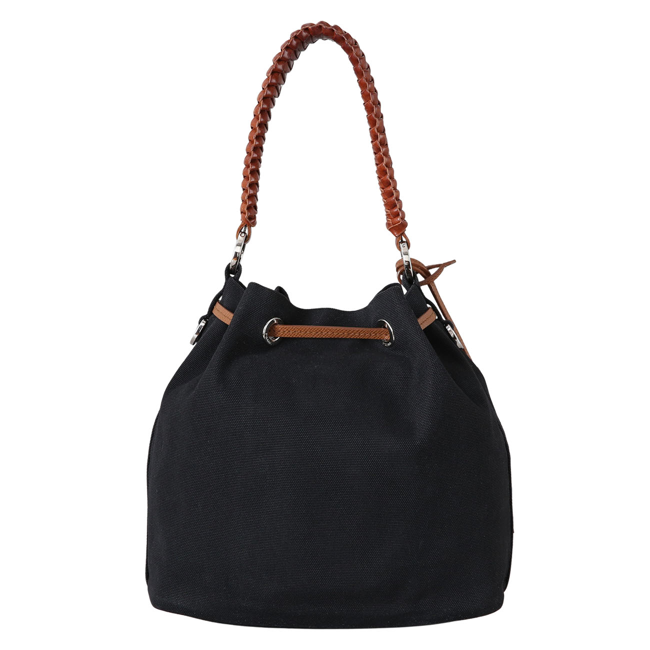 PRADA(USED)프라다 1BE032 로고 패브릭 버킷백