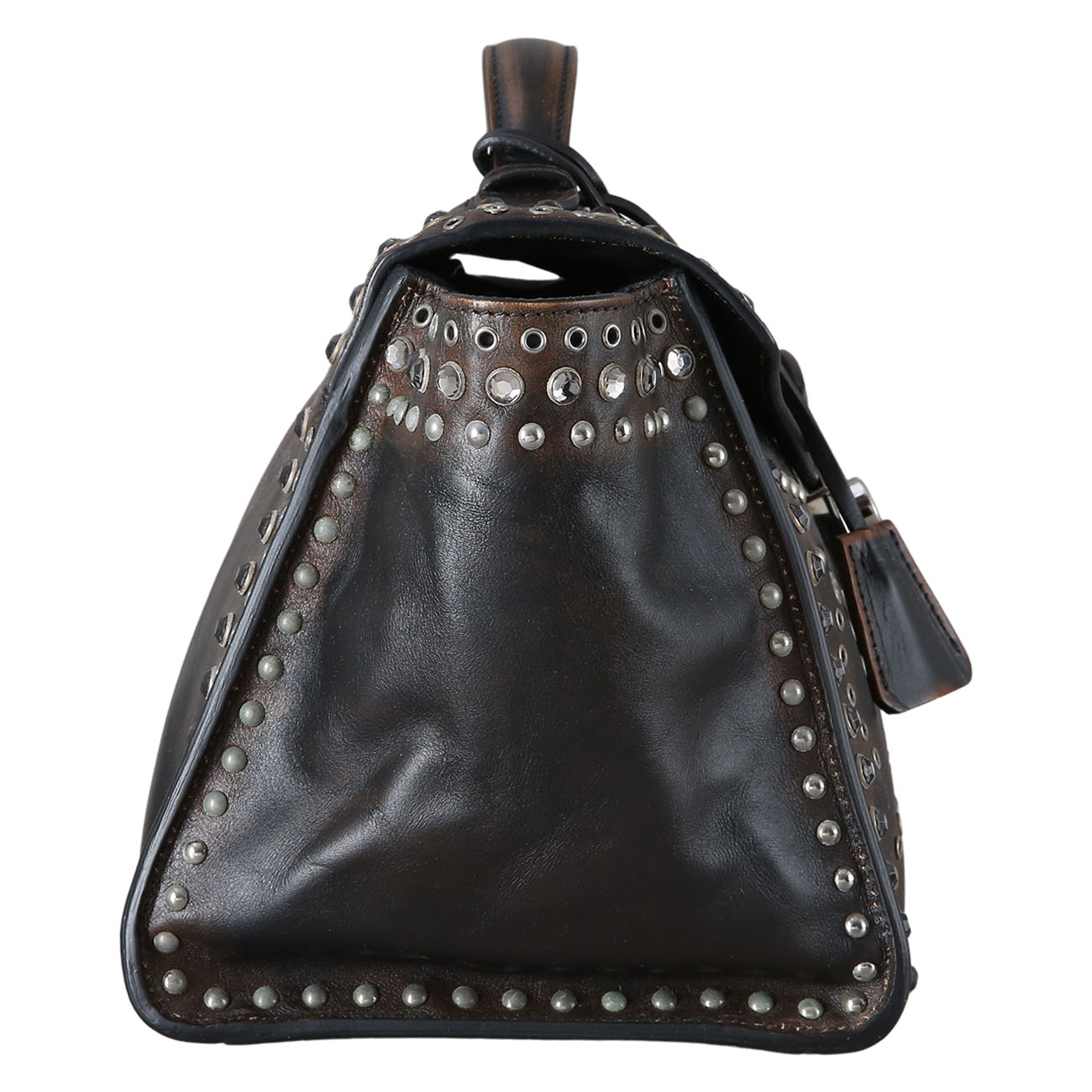 PRADA(USED)프라다 크리스탈 레더 탑 핸들백