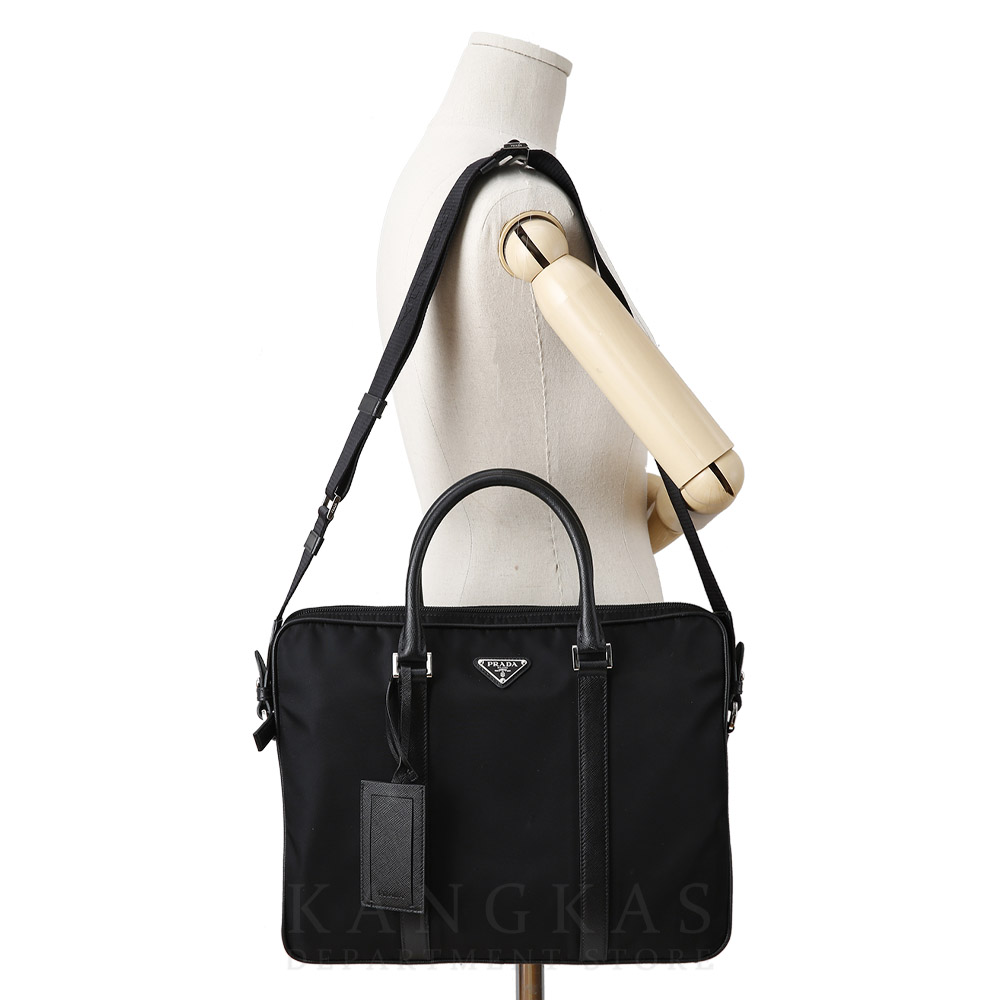 PRADA(USED)프라다 나일론 및 사피아노 트리밍 브리프케이스