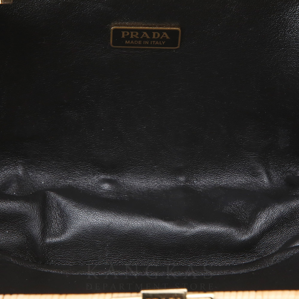 PRADA(USED)프라다 1BF075 라피아 워커 체인 클러치