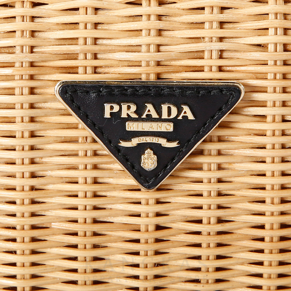 PRADA(USED)프라다 1BF075 라피아 워커 체인 클러치