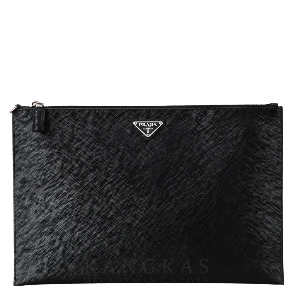 PRADA(USED)프라다 트라이앵글 로고 사피아노 클러치