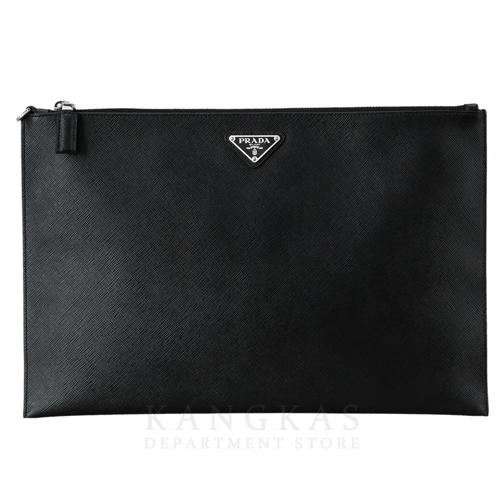 PRADA(USED)프라다 트라이앵글 로고 사피아노 클러치