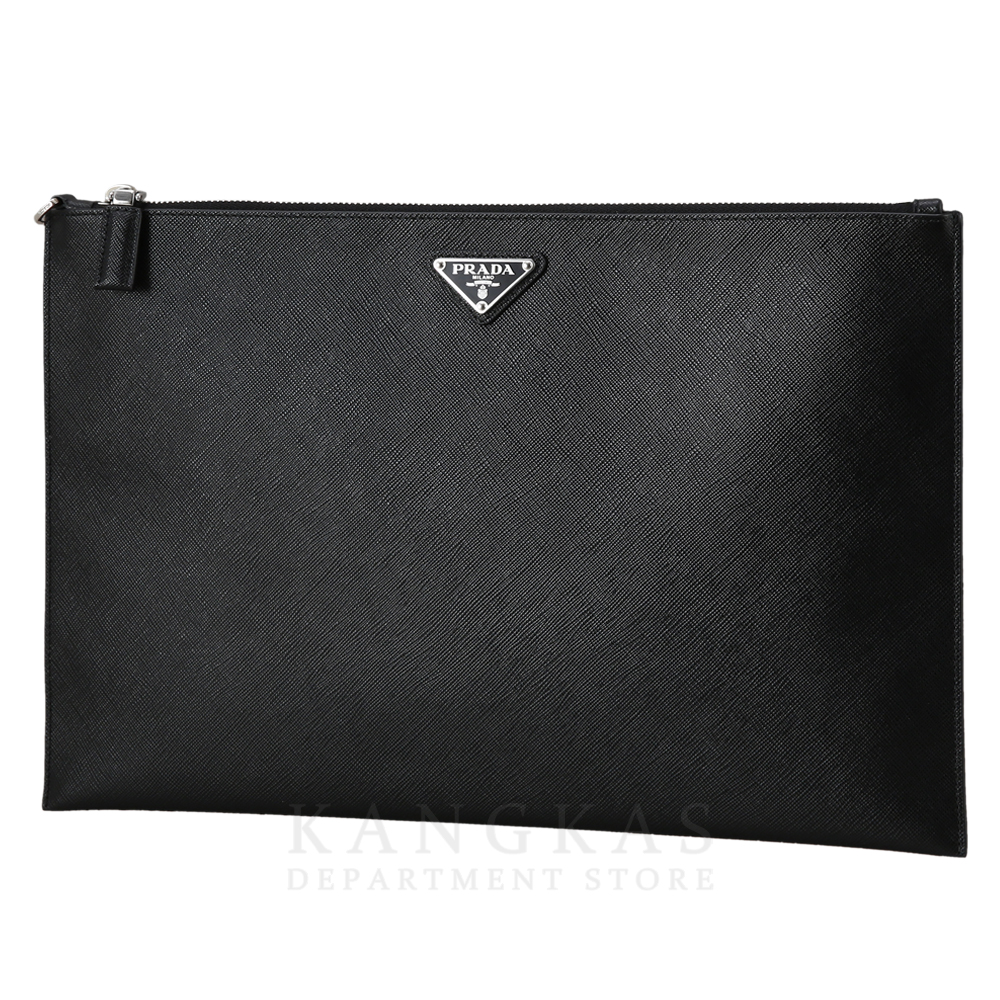 PRADA(USED)프라다 트라이앵글 로고 사피아노 클러치