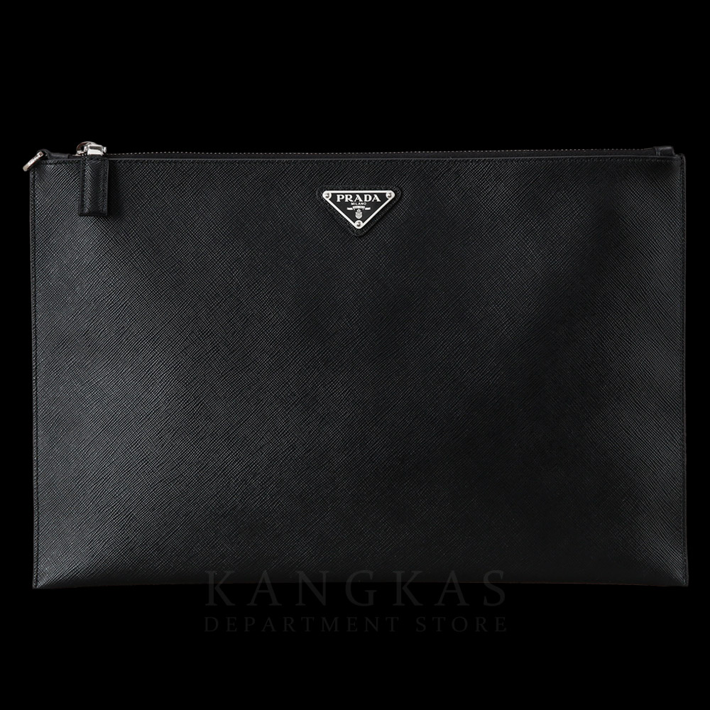 PRADA(USED)프라다 트라이앵글 로고 사피아노 클러치