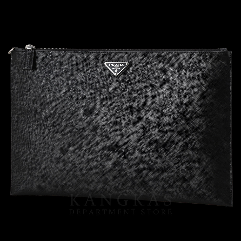 PRADA(USED)프라다 트라이앵글 로고 사피아노 클러치