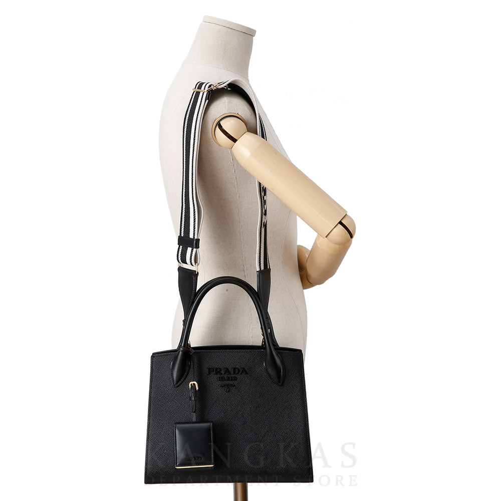 PRADA(USED)프라다 1BA156 모노크롬 사피아노 토트백