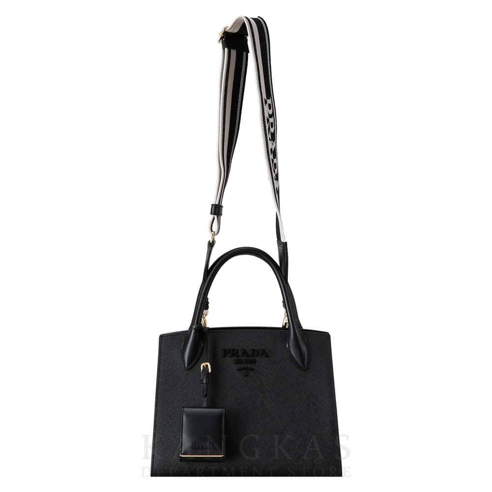 PRADA(USED)프라다 1BA156 모노크롬 사피아노 토트백