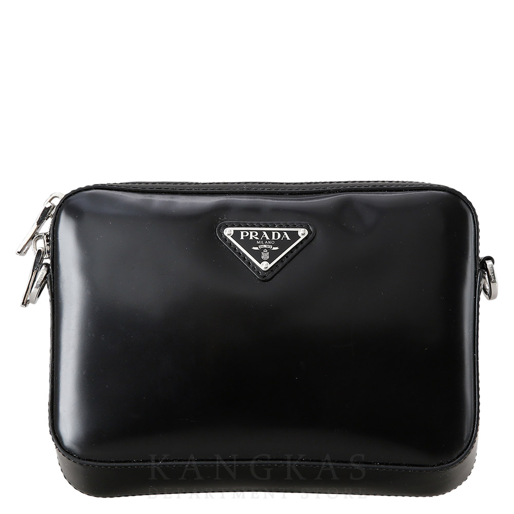 PRADA(USED)프라다 1BH180 브러시드 레더 숄더백 블랙