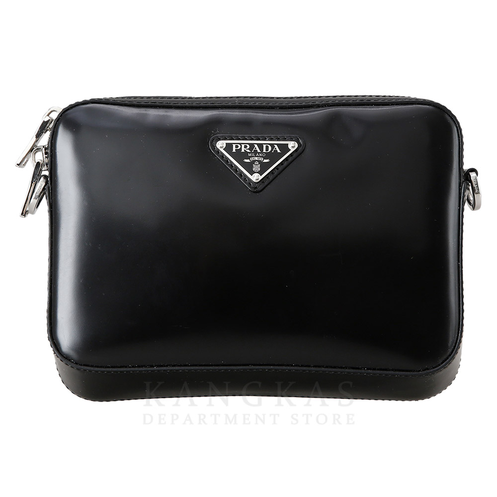 PRADA(USED)프라다 1BH180 브러시드 레더 숄더백 블랙