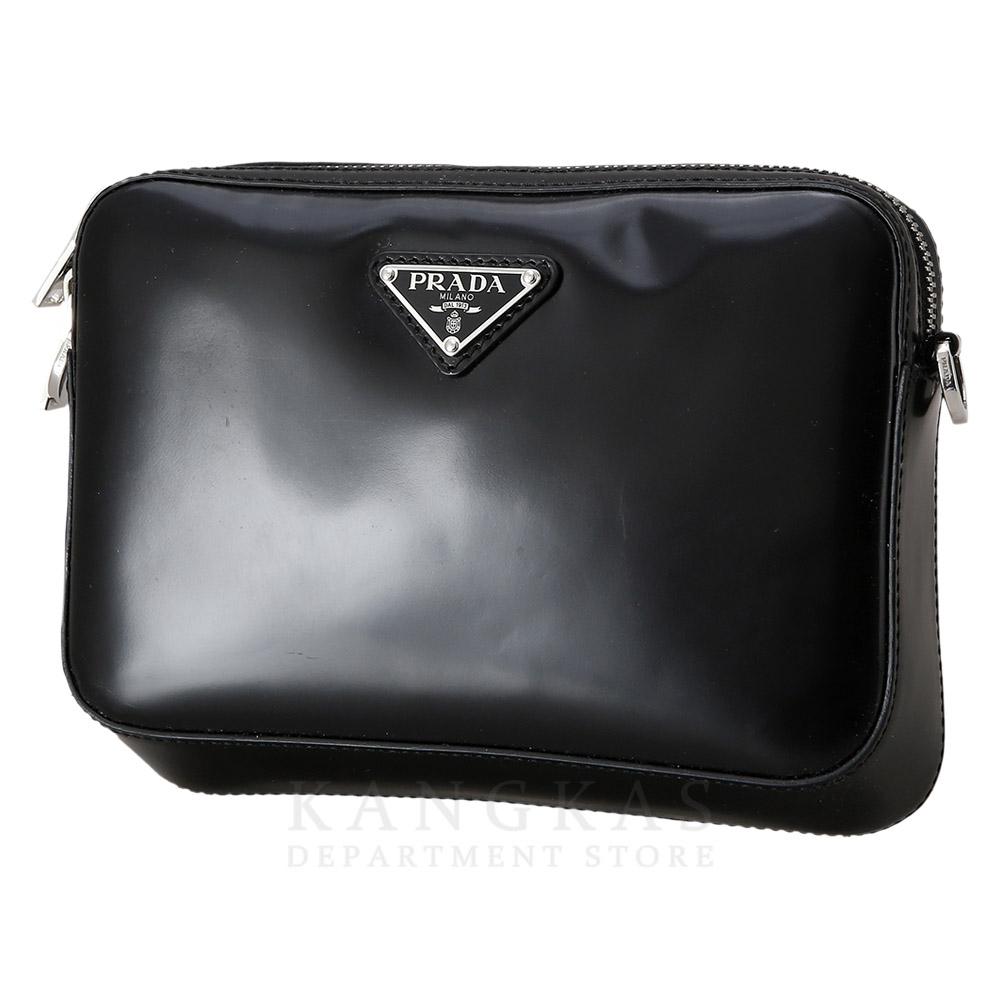 PRADA(USED)프라다 1BH180 브러시드 레더 숄더백 블랙
