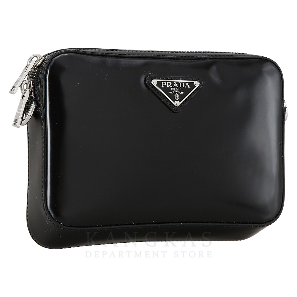 PRADA(USED)프라다 1BH180 브러시드 레더 숄더백 블랙