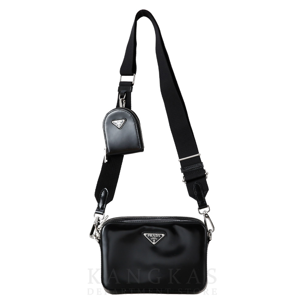 PRADA(USED)프라다 1BH180 브러시드 레더 숄더백 블랙