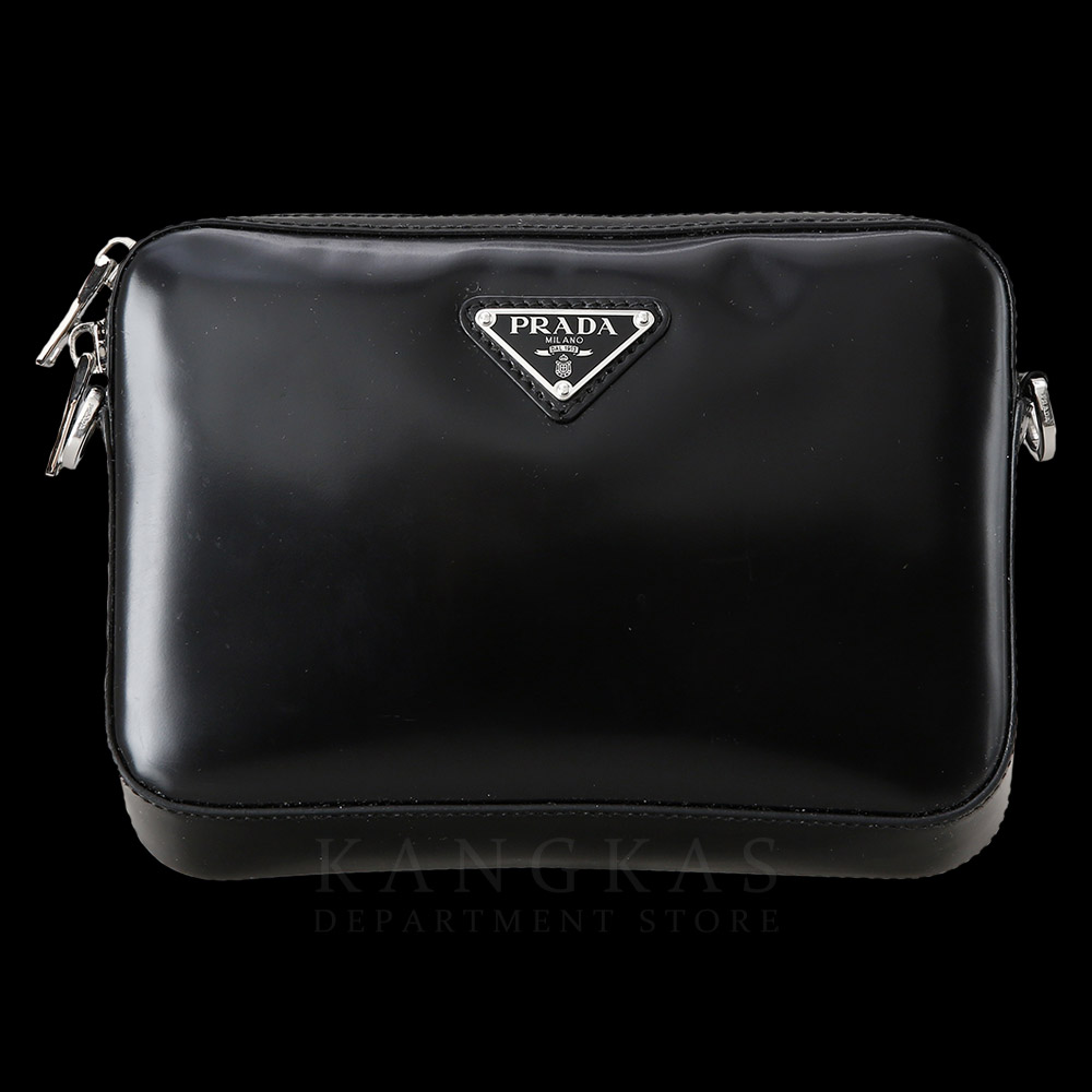 PRADA(USED)프라다 1BH180 브러시드 레더 숄더백 블랙