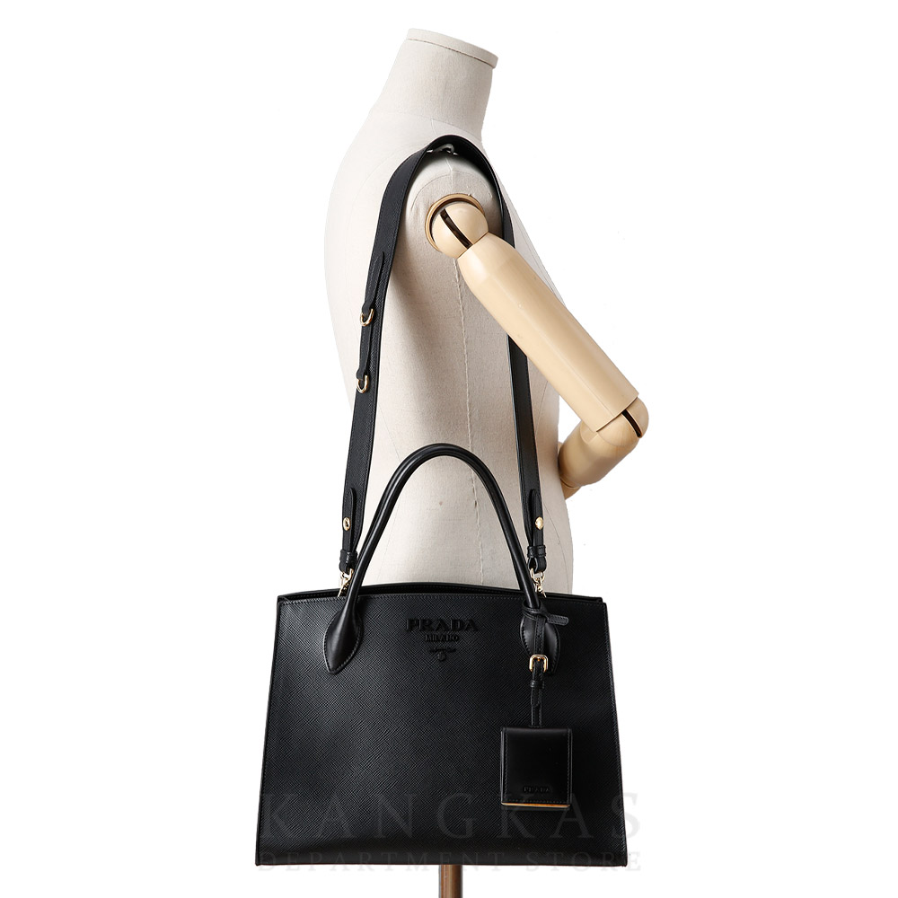PRADA(USED)프라다 1BA155 사피아노 모노크롬 토트백