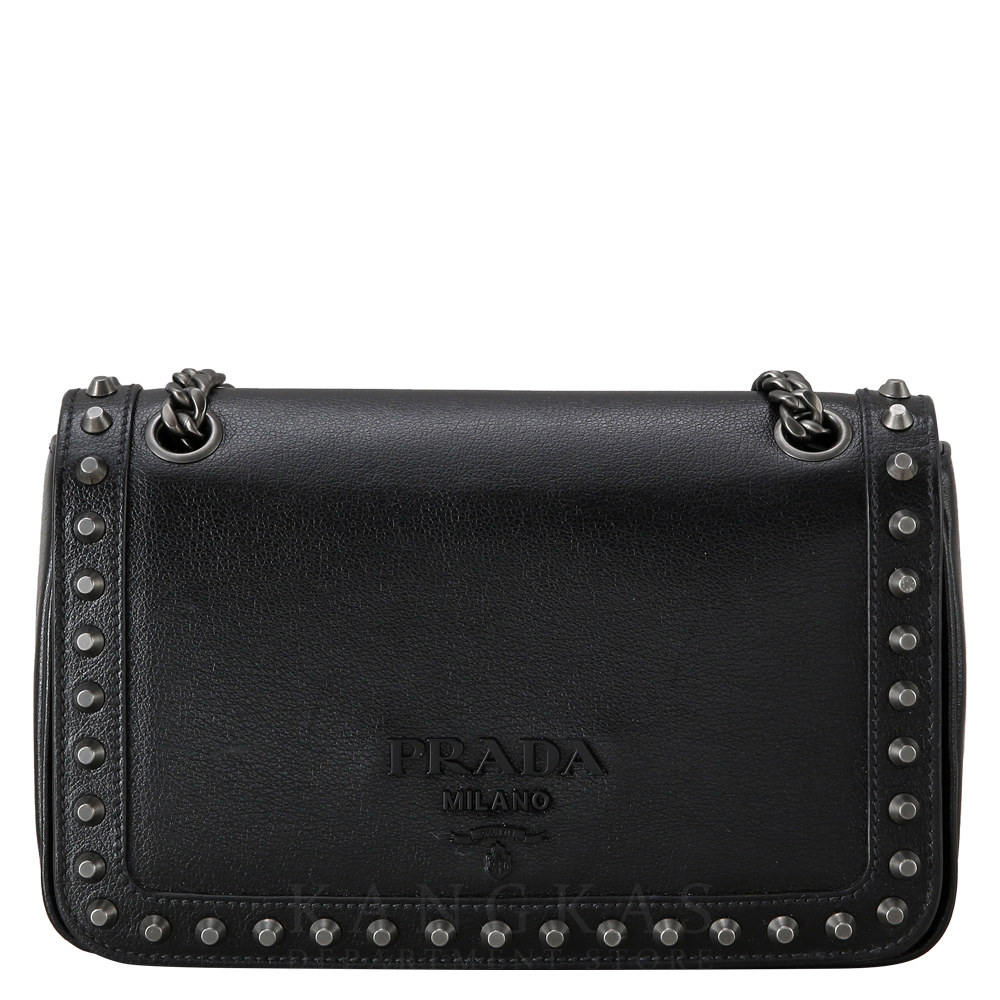 PRADA(USED)프라다 1BD147 스터드장식 체인숄더백