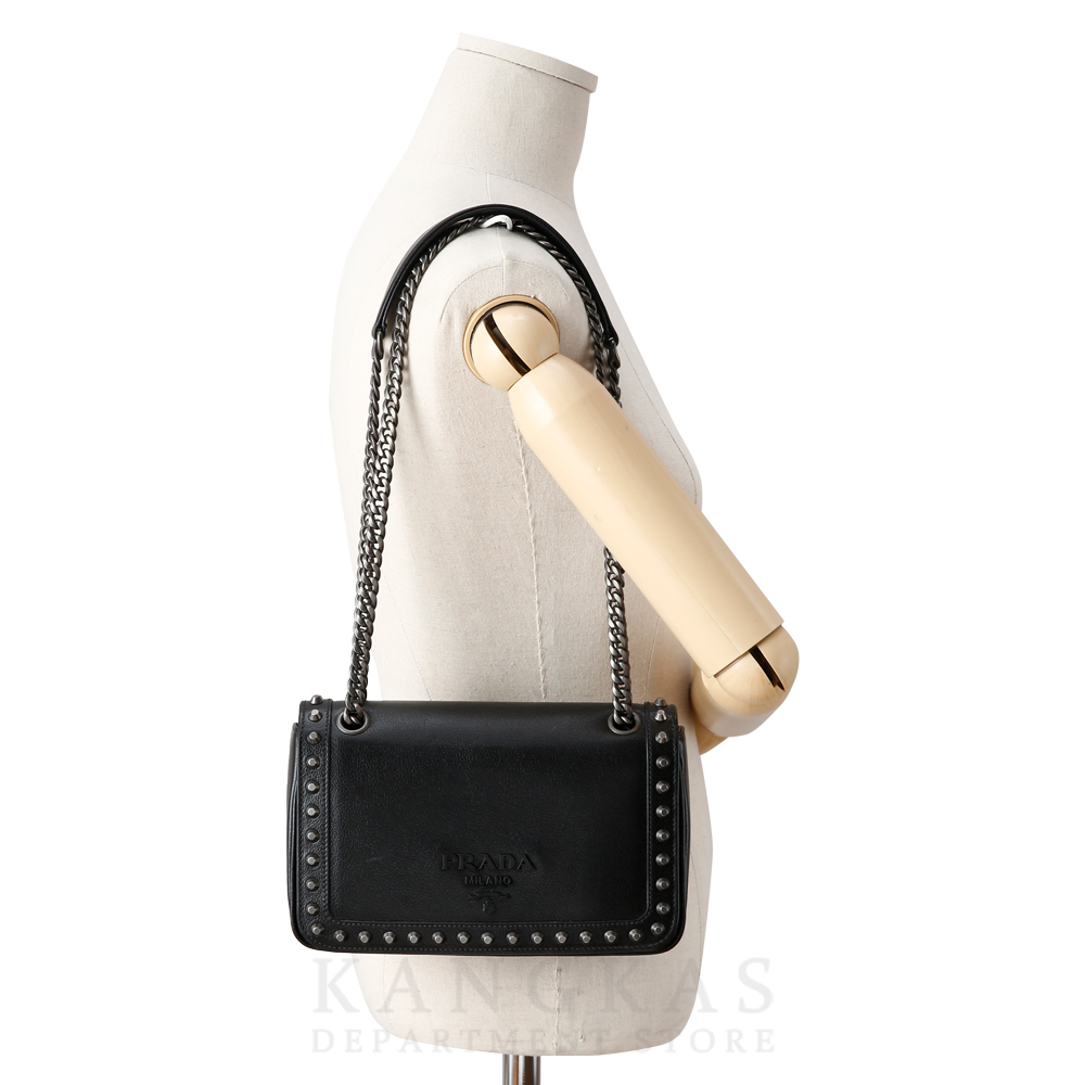 PRADA(USED)프라다 1BD147 스터드장식 체인숄더백