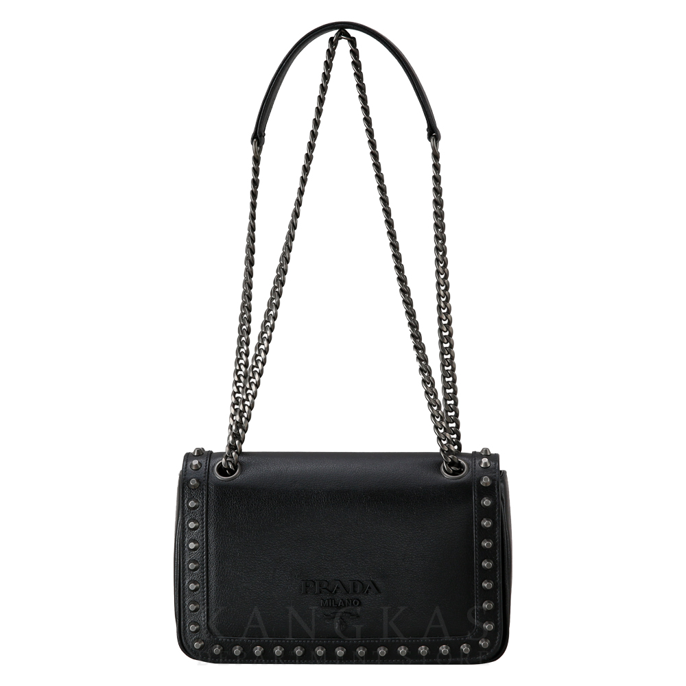 PRADA(USED)프라다 1BD147 스터드장식 체인숄더백